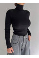 Unisex Koyu Siyah Premium Pamuklu Balıkçı Yaka Kaşkorse Şardonlu Slimfit Boğazlı Kazak Unisex Koyu Siyah Premium Pamuklu Balıkçı Yaka Kaşkorse Şardonlu Slimfit Boğazlı Kazak
