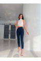Koyu Blue Kadın Mavi Dar Paça Skinny Fit Esnek Likralı Yüksek Bel Kot Pantolon Koyu Blue Kadın Mavi Dar Paça Skinny Fit Esnek Likralı Yüksek Bel Kot Pantolon