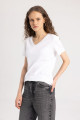 Slim Fit V Yaka Ribana Basic Kısa Kollu Tişört I1080az24sm Slim Fit V Yaka Ribana Basic Kısa Kollu Tişört I1080az24sm