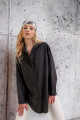 Kadın Siyah Oversize Uzun Basic Gömlek