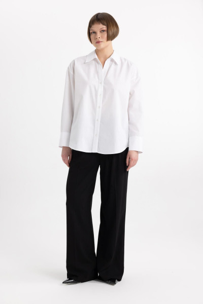 Oversize Fit Poplin Uzun Kollu Gömlek T8735az24sp Oversize Fit Poplin Uzun Kollu Gömlek T8735az24sp