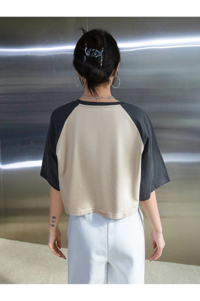 Wonderful Mood Süprem Crop T-Shirt - Bej Beyaz Baskılı Oversize Bisiklet Yaka Tişört Wonderful Mood Süprem Crop T-Shirt - Bej Beyaz Baskılı Oversize Bisiklet Yaka Tişört