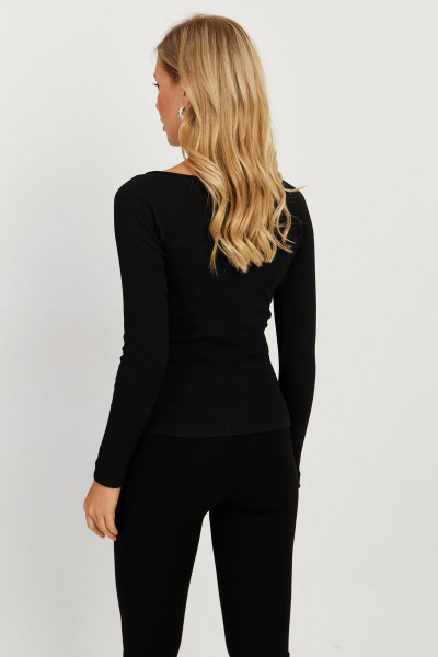 Kadın Siyah Kruvaze Kaşkorse Bluz EY2718 Kadın Siyah Kruvaze Kaşkorse Bluz EY2718