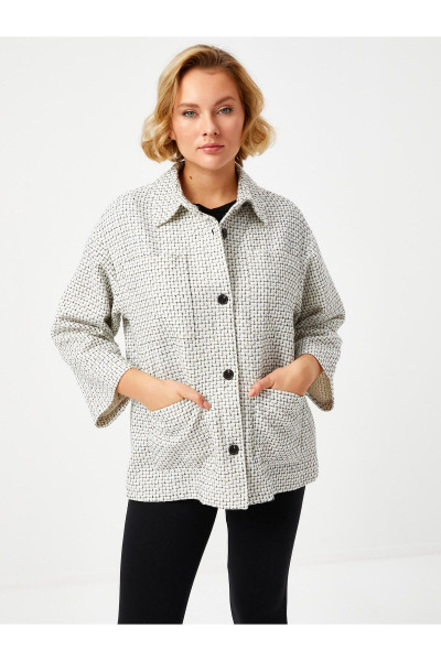 Simli Tüvit Overshırt Ceket