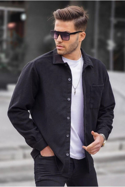 Tek Cep Dokulu kaşe gömlek ceket Tek Cep Dokulu kaşe gömlek ceket