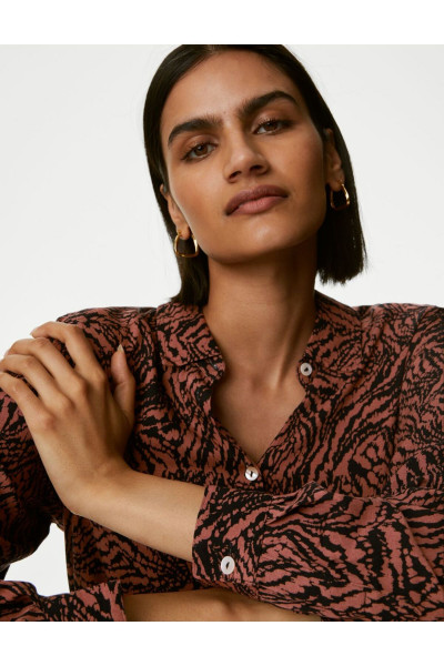 Regular Fit Uzun Kollu Desenli Gömlek