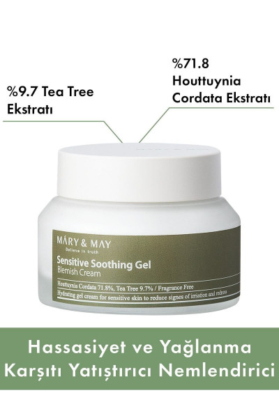 Hassasiyet Ve Yağlanma Karşıtı Yatıştırıcı Nemlendirici Krem Sensitive Soothing Gel Blemish Cream Hassasiyet Ve Yağlanma Karşıtı Yatıştırıcı Nemlendirici Krem Sensitive Soothing Gel Blemish Cream