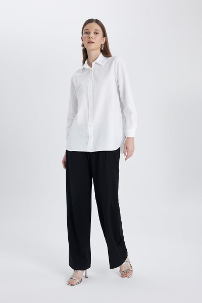 Relax Fit Poplin Uzun Kollu Gömlek Tunik B8314ax24sp Relax Fit Poplin Uzun Kollu Gömlek Tunik B8314ax24sp