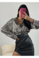 Leopar Desen Saten Oversize Gömlek 25218 Leopar Desen Saten Oversize Gömlek 25218