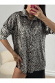 Leopar Desen Saten Oversize Gömlek 25218 Leopar Desen Saten Oversize Gömlek 25218