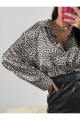 Leopar Desen Saten Oversize Gömlek 25218 Leopar Desen Saten Oversize Gömlek 25218