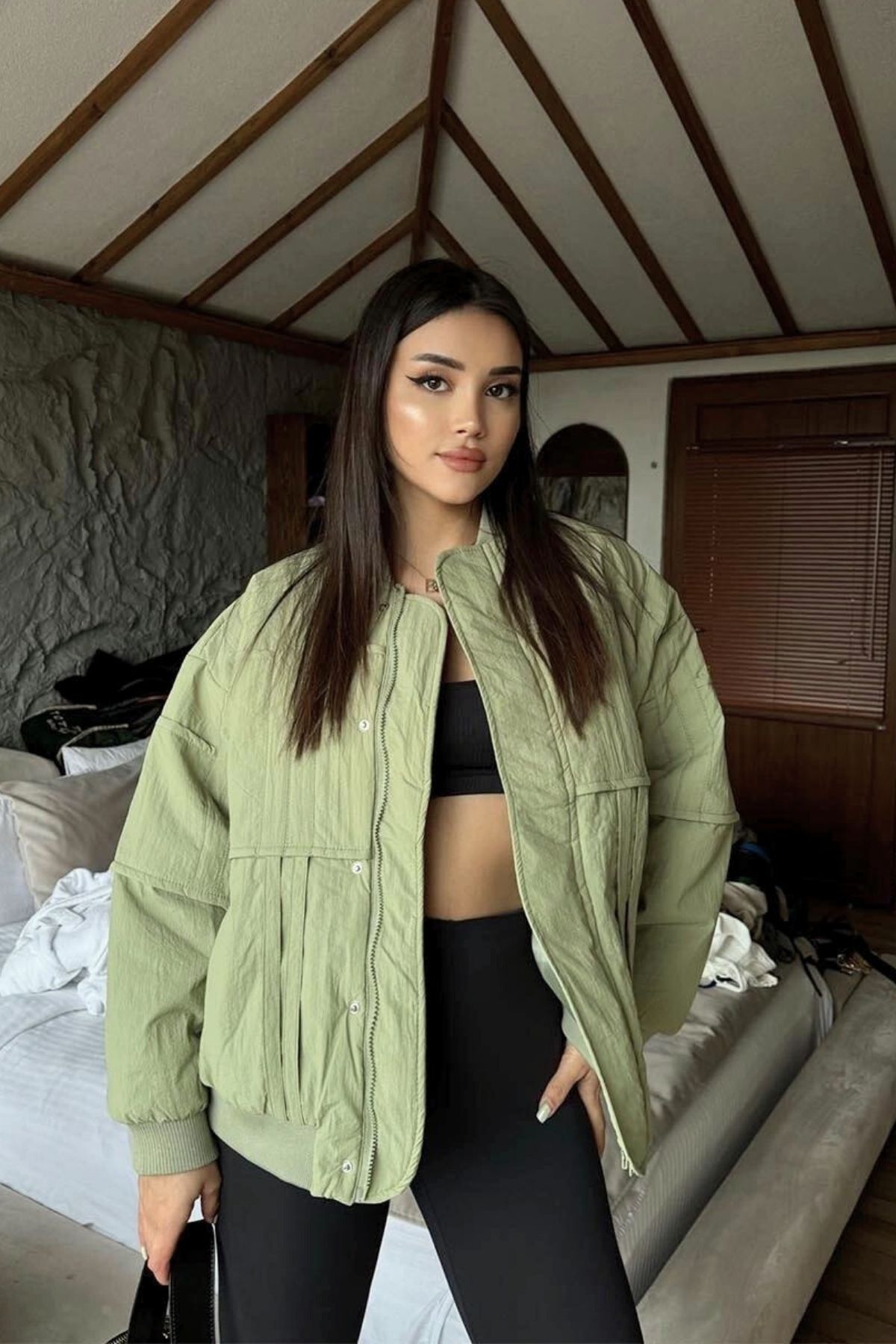 kadın parçalı dikiş detay astarlı pinterest oversize bol kesim muadil cepli bomber mont ceket kadın parçalı dikiş detay astarlı pinterest oversize bol kesim muadil cepli bomber mont ceket