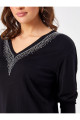 Taş Detaylı V Yaka Triko Bluz 68723 Taş Detaylı V Yaka Triko Bluz 68723