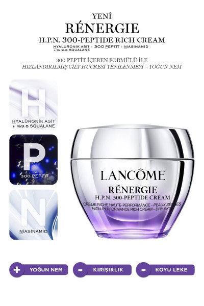 Rénergie H.p.n. 300-Peptide Rich Cream Hyalüronik Asit, 300-Peptit, Niasinamid 50 ml 3614274062908 Rénergie H.p.n. 300-Peptide Rich Cream Hyalüronik Asit, 300-Peptit, Niasinamid 50 ml 3614274062908