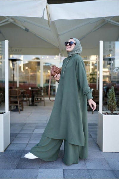 Tesettür Saye Takım Haki Model-509 Tesettür Saye Takım Haki Model-509