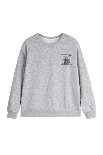 Unisex Nothing For Nothing Baskılı Oversize Sweatshirt