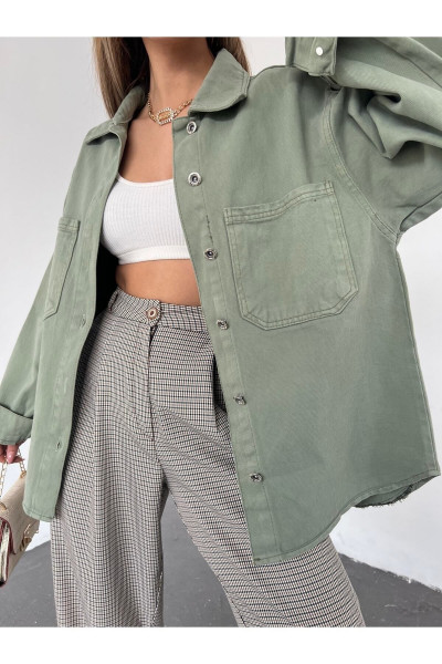 Kadın Salaş Gömlek Ceket Oversize Kalıp