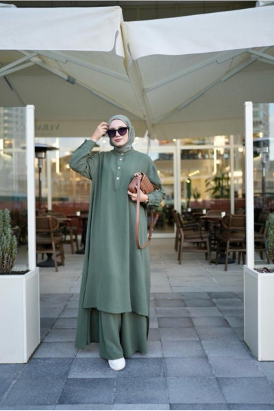 Tesettür Saye Takım Haki Model-509 Tesettür Saye Takım Haki Model-509