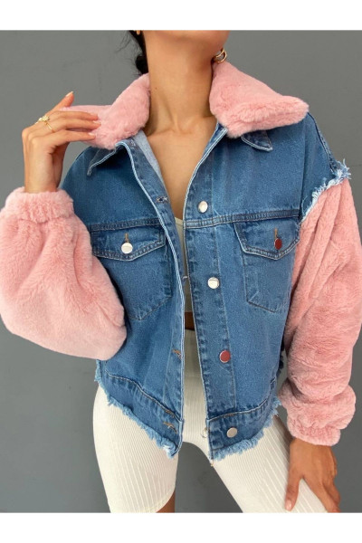 Kadın Peluş Kot Ceket Kadın Peluş Kot Ceket