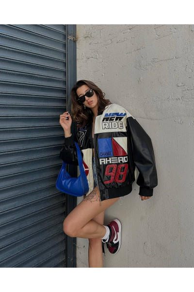 Unisex Deri Motorcu Ceketi