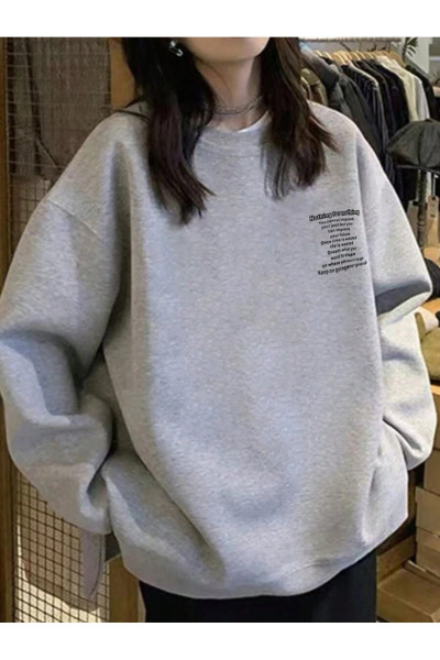 Unisex Nothing For Nothing Baskılı Oversize Sweatshirt