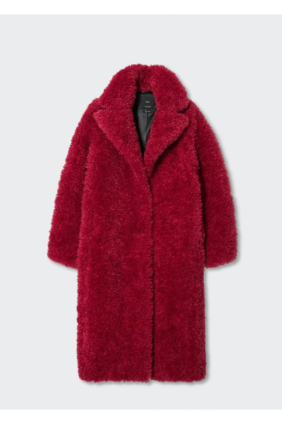 Kürklü buklet yün palto Kürklü buklet yün palto