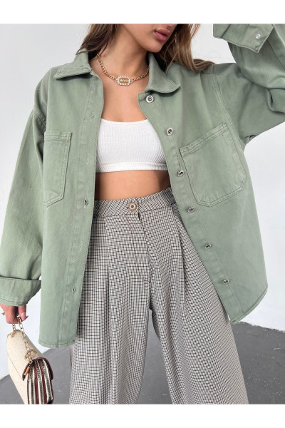 Kadın Salaş Gömlek Ceket Oversize Kalıp