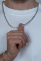 Silver Ezme Yassı Yılan Çelik Unisex Kolye Ve Bileklik Seti Eck36s Silver Ezme Yassı Yılan Çelik Unisex Kolye Ve Bileklik Seti Eck36s