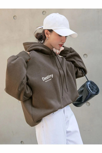 Unisex Baskılı Oversize Kapüşonlu-sweatshirt Unisex Baskılı Oversize Kapüşonlu-sweatshirt