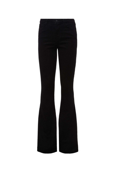 Siyah İspanyol Paça Flare Kadın Jeans Pantolon Siyah İspanyol Paça Flare Kadın Jeans Pantolon