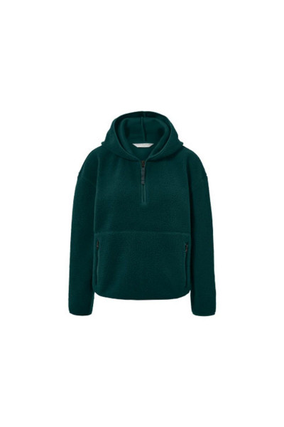 Kapüşonlu Teddy Kazak, koyu yeşil Kapüşonlu Teddy Kazak, koyu yeşil