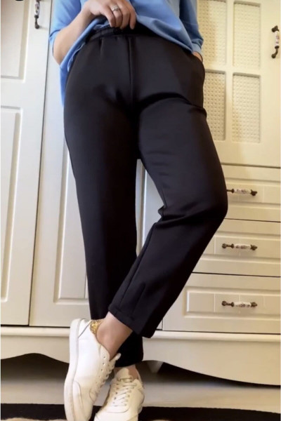 Kadın Siyah Scuba Pantolon Kadın Siyah Scuba Pantolon