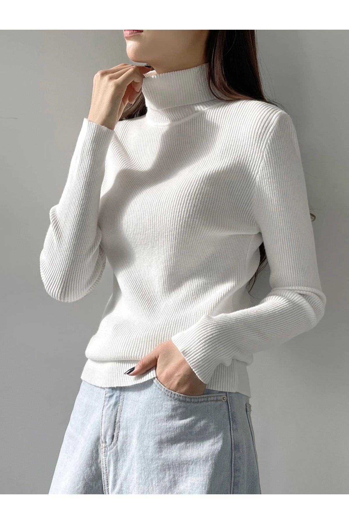 Unisex Kırık Beyaz Premium Pamuklu Balıkçı Yaka Kaşkorse Şardonlu Slimfit Boğazlı Kazak Unisex Kırık Beyaz Premium Pamuklu Balıkçı Yaka Kaşkorse Şardonlu Slimfit Boğazlı Kazak