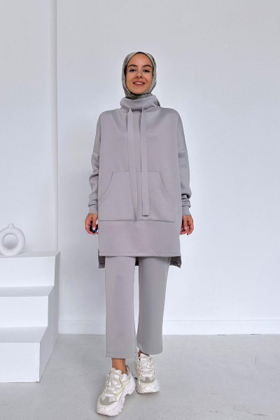 Kanguru Cep Scuba Takım - Gri