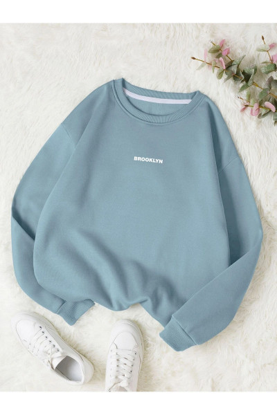 Unisex Kadın/Erkek Brooklyn Özel Renkli Oversize Bisiklet Yaka Pamuklu Sweatshirt Unisex Kadın/Erkek Brooklyn Özel Renkli Oversize Bisiklet Yaka Pamuklu Sweatshirt