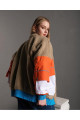 Unisex Renk Bloklu Büyük Cepli Salaş Oversize Peluş Mont Ceket Unisex Renk Bloklu Büyük Cepli Salaş Oversize Peluş Mont Ceket