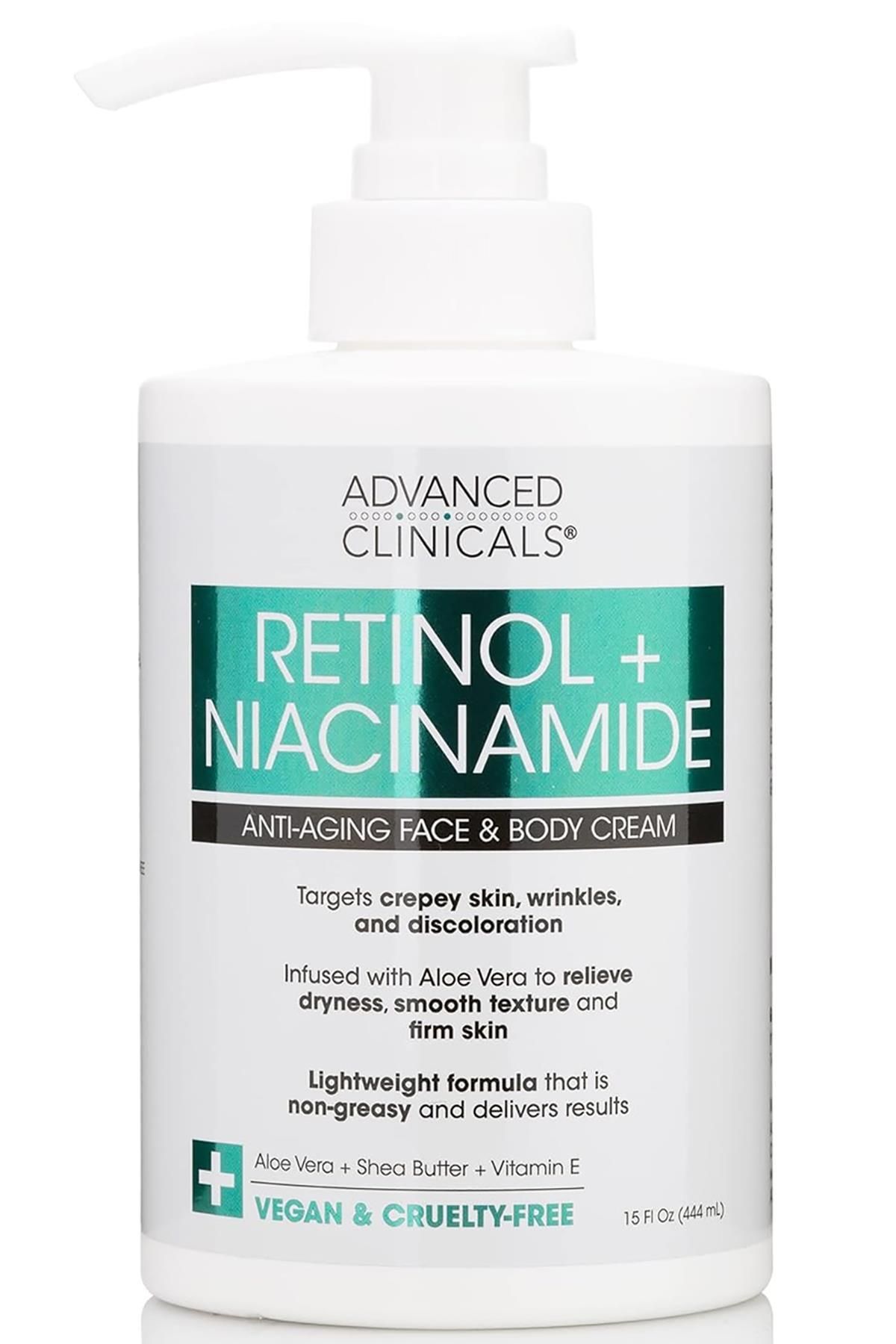 Advanced Clinicals Retinol + Niacinamide Yüz ve Vücut Kremi 444ML Advanced Clinicals Retinol + Niacinamide Yüz ve Vücut Kremi 444ML