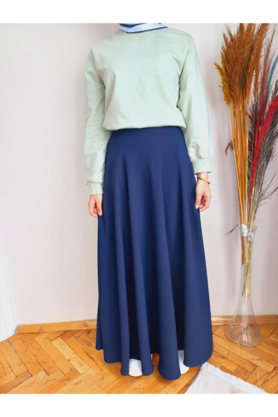 Lacivert Kloş Etek