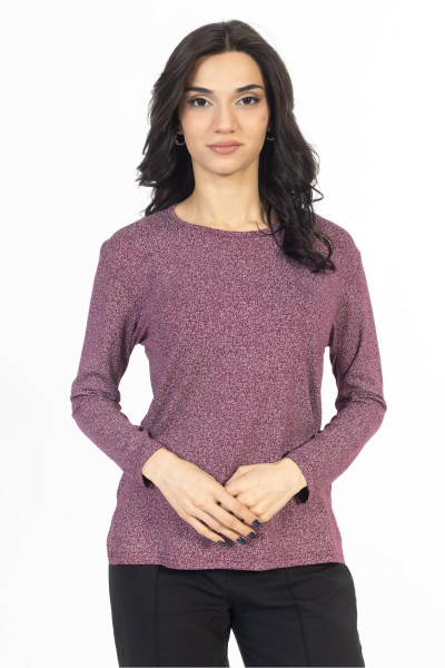 Yeni Sezon 2024 Desenli Yuvarlak Yaka Rahat Kalıp Likralı Anne Penye Bluz 6406 Yeni Sezon 2024 Desenli Yuvarlak Yaka Rahat Kalıp Likralı Anne Penye Bluz 6406