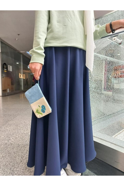 Lacivert Kloş Etek
