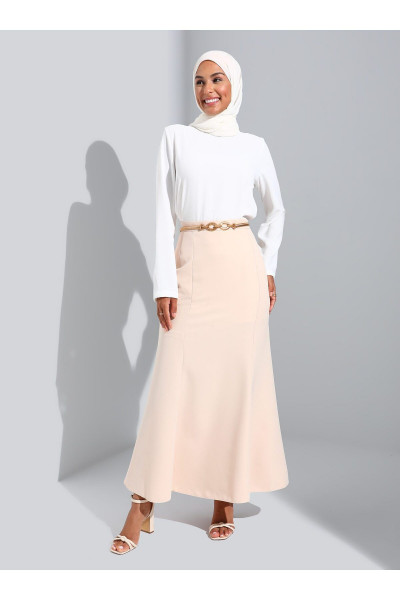 Klasik Kumaş Etek - Vanilya -
