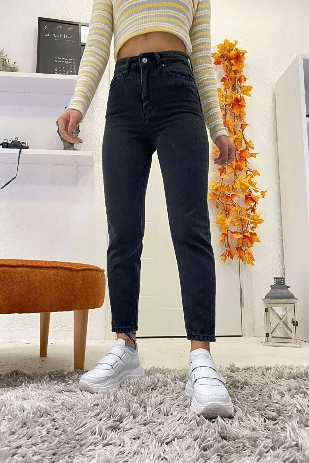 Mona Ramrod Siyah Mom Jeans Solmaz Trend Boyfriend Likralı Pantolon Mona Ramrod Siyah Mom Jeans Solmaz Trend Boyfriend Likralı Pantolon