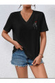 V Yaka El/Kalp Baskılı Oversize T-shirt Salaş Boyfirend V Yaka El/Kalp Baskılı Oversize T-shirt Salaş Boyfirend