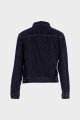 Koyu Mavi Crop Fit Patı Düğmeli Jean Ceket C 4538-194 Koyu Mavi Crop Fit Patı Düğmeli Jean Ceket C 4538-194