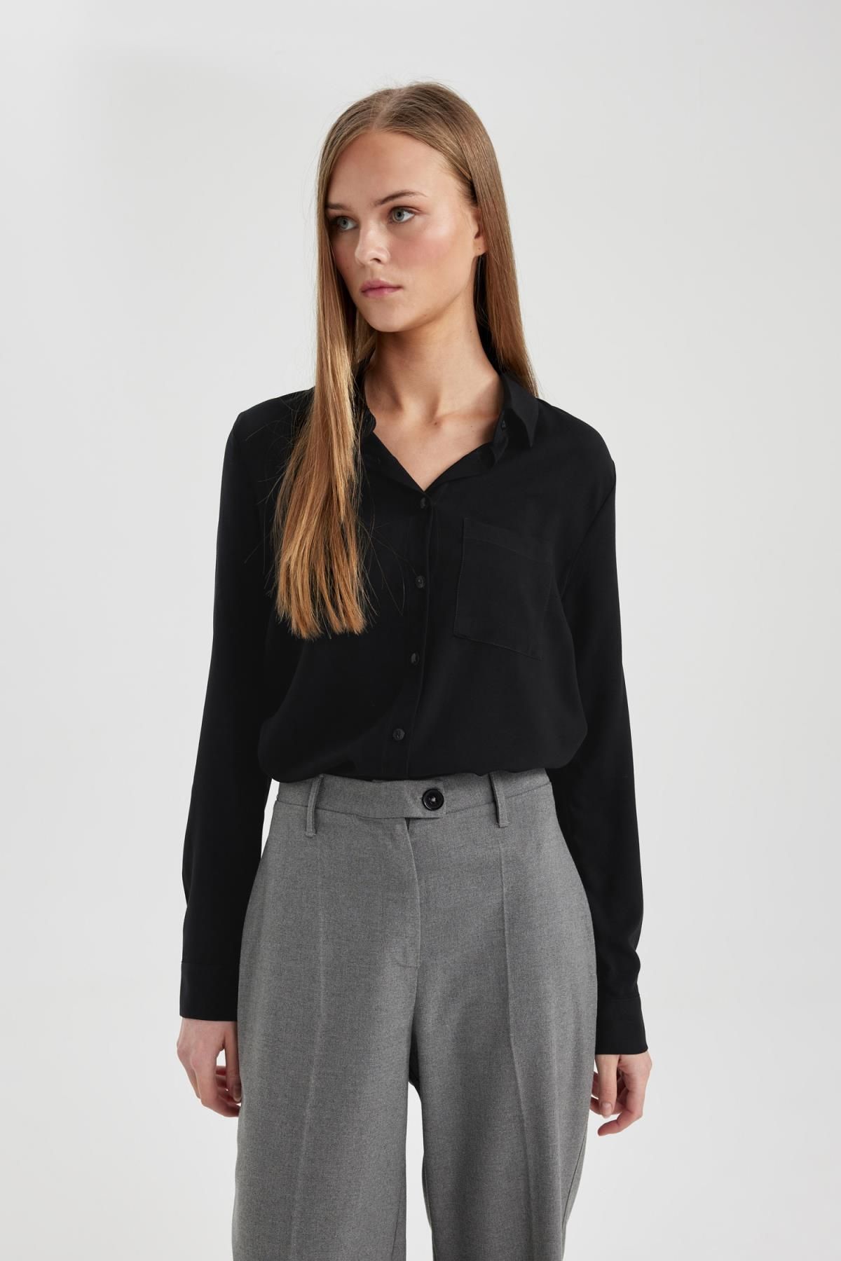 Regular Fit Basic Uzun Kollu Gömlek W3614az24sp Regular Fit Basic Uzun Kollu Gömlek W3614az24sp