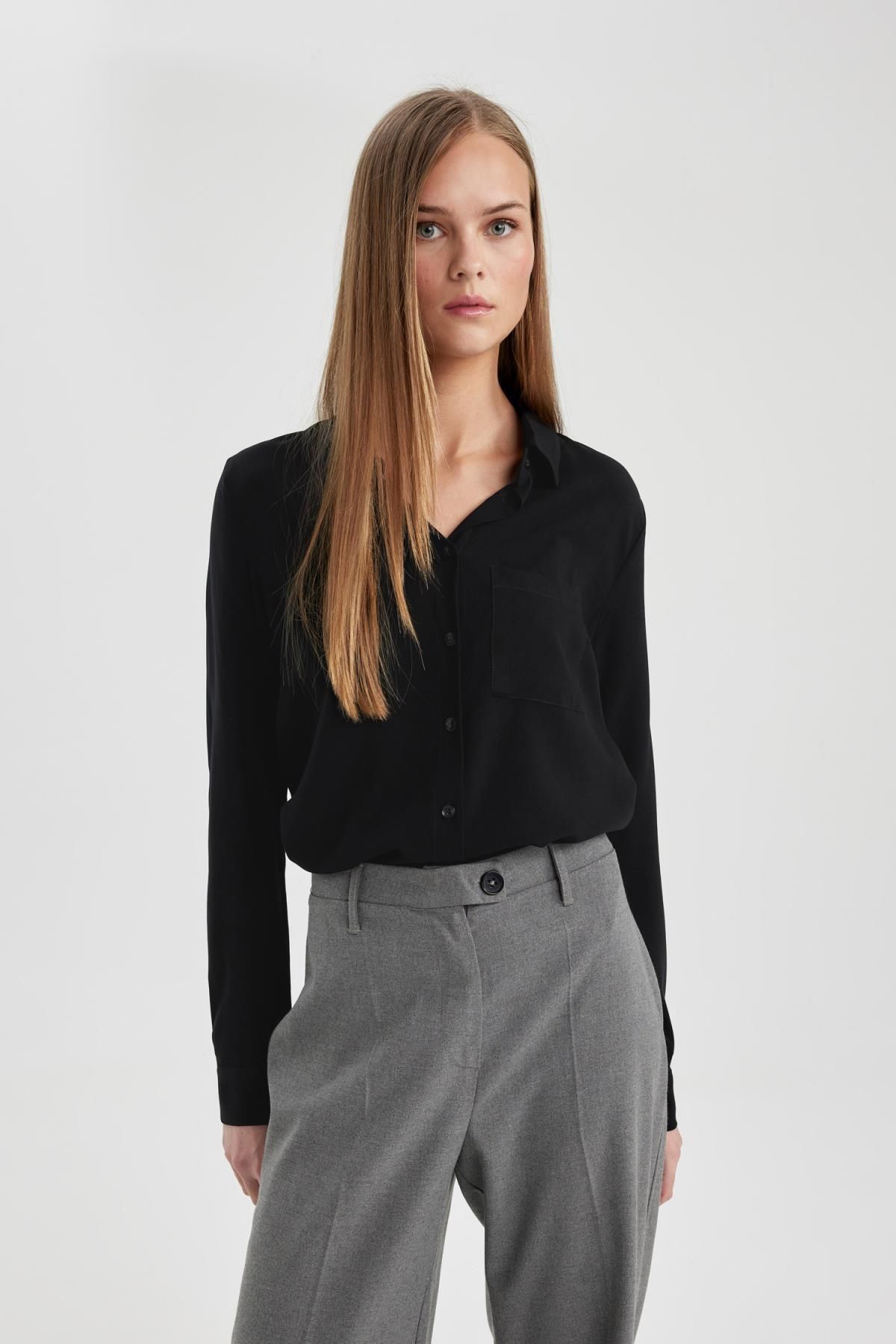 Regular Fit Basic Uzun Kollu Gömlek W3614az24sp Regular Fit Basic Uzun Kollu Gömlek W3614az24sp