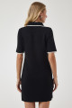 Kadın Siyah Fermuarlı Polo Yaka Triko Elbise DP00200 Kadın Siyah Fermuarlı Polo Yaka Triko Elbise DP00200