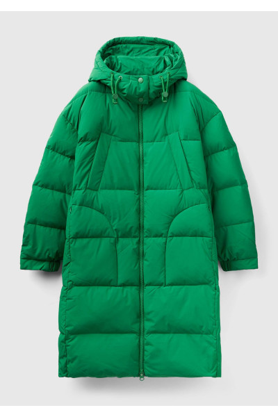 Kadın Yeşil Kaz Tüyü Dolgulu Uzun Mont Kadın Yeşil Kaz Tüyü Dolgulu Uzun Mont