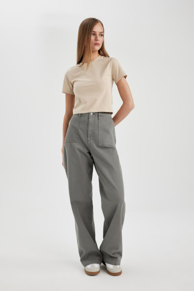 Wide Leg Normal Bel Standart Boy Gabardin Pantolon C1735ax24sp Wide Leg Normal Bel Standart Boy Gabardin Pantolon C1735ax24sp