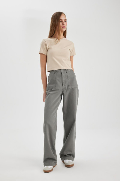 Wide Leg Normal Bel Standart Boy Gabardin Pantolon C1735ax24sp Wide Leg Normal Bel Standart Boy Gabardin Pantolon C1735ax24sp